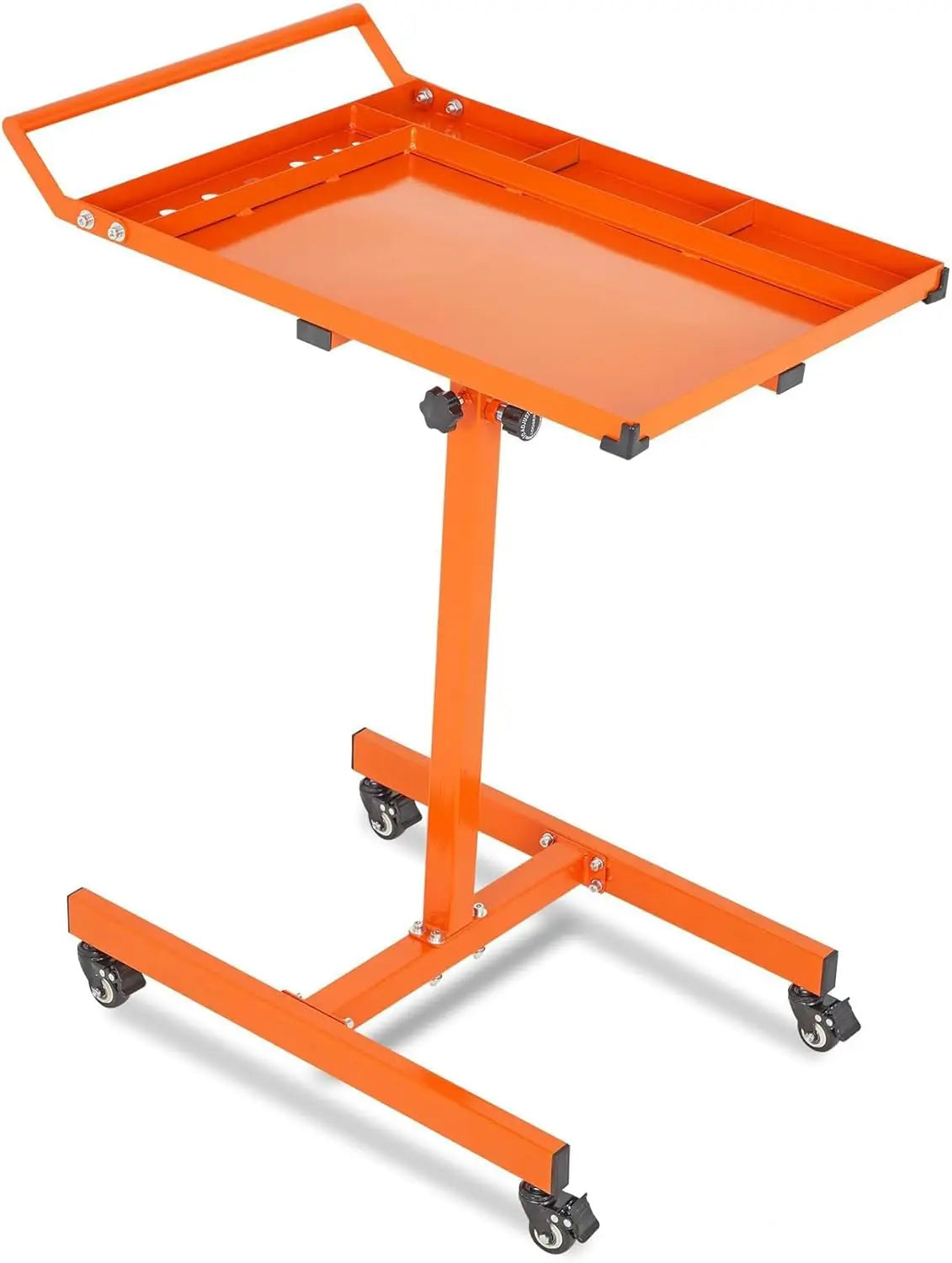 Mobile Work Table with Adjustable Height – 300Lbs Capacity Mechanic Rolling Tool Cart with Brakes for Garage Car Repair Shop