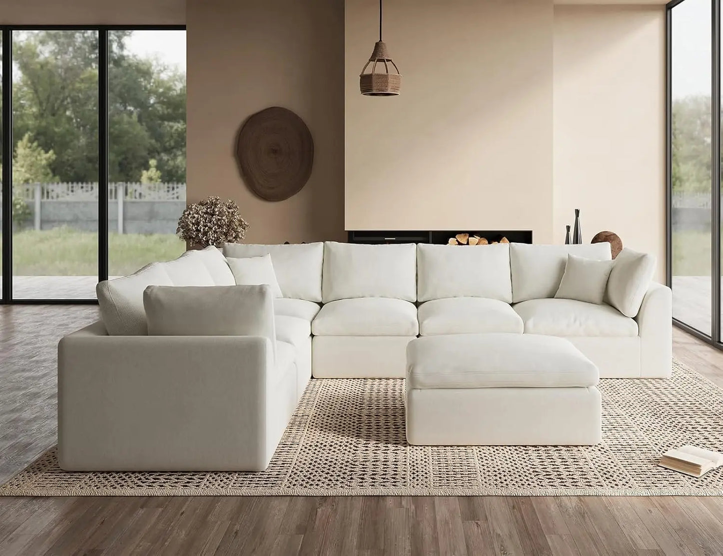 Oversized Modular Sectional, Couch, Deep Seat Sofa Cushion Covers Removable, Oversized Sectional Couches
