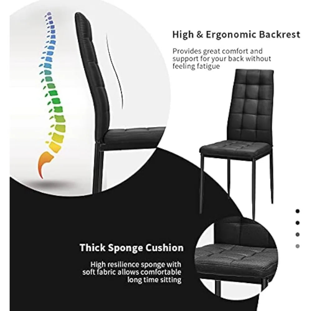 9-Piece Dining Set: Wooden Table with 8 Padded Chairs for Kitchen Dining