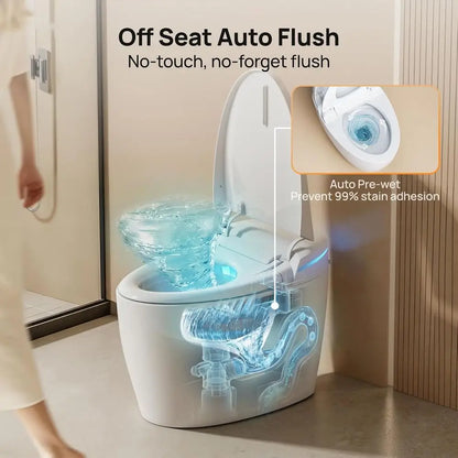 Smart Toilet with Bidet Built-in: Bidet Toilet with 4 Washing Modes Child Friendly, Toilet Bidet with Heated Seat, One Piece