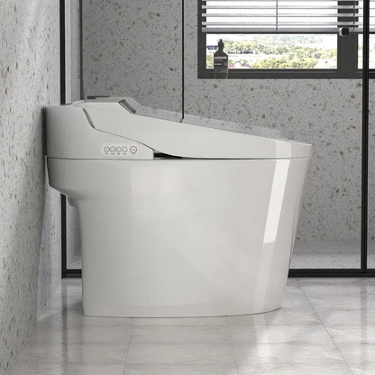 Smart Toilet, Heated, Seat with Nightlight, One Piece Toilet, Tankless, with Foot Sensor,