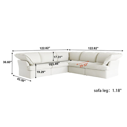 L Shape Corner Sectional Couch, Down Fill Convertible Modular Sectional Sofas for Living Room
