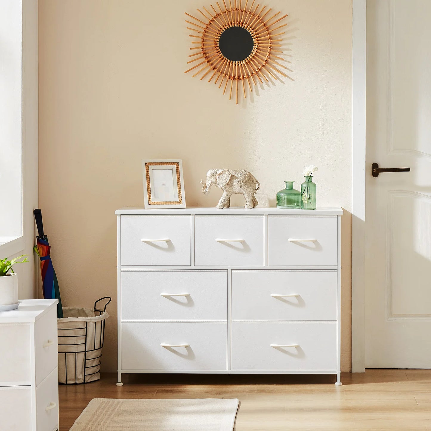 Dresser with 7 Fabric Organizer Drawers