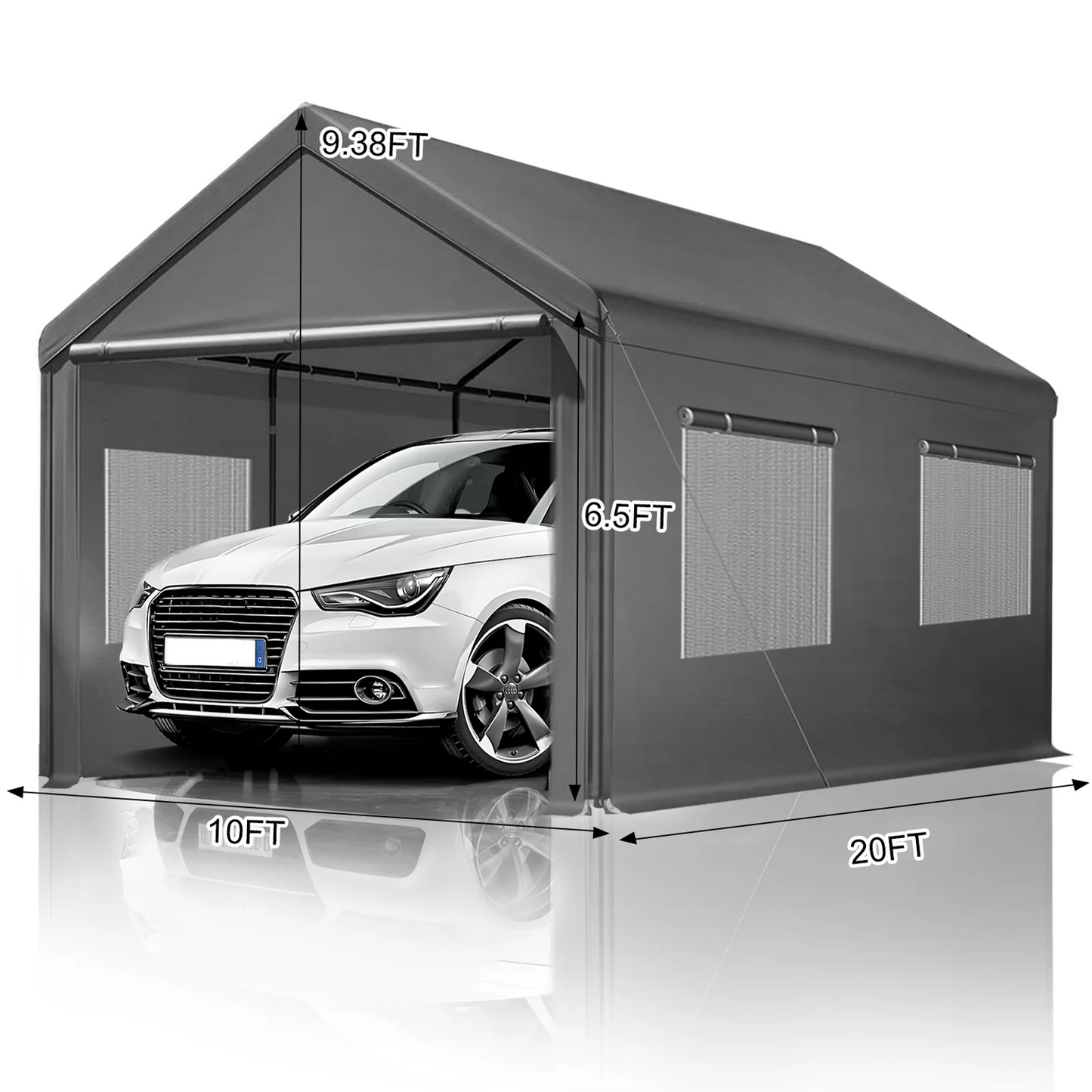10 x 20 ft Outdoor Canopy Carport, Portable Car Tent Garage