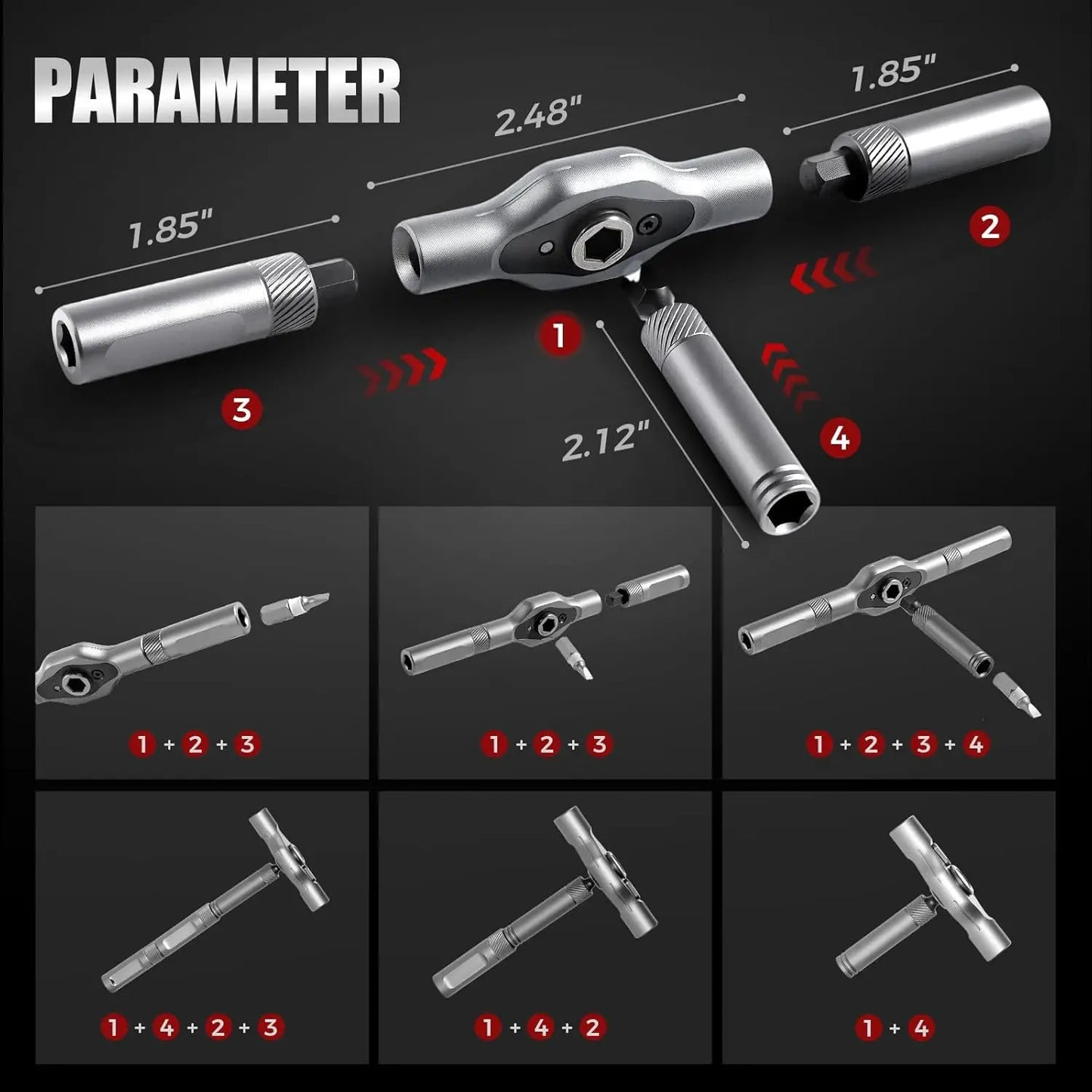 24 in1 Multifunction Ratchet Screwdriver Set, Multi Magnetic Bits, Mini Repair Tool Kit.