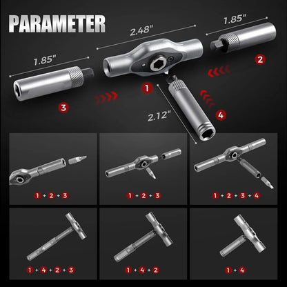 24 in1 Multifunction Ratchet Screwdriver Set, Multi Magnetic Bits, Mini Repair Tool Kit.