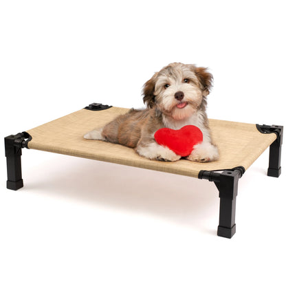Elevated, Cooling Raised Pet Cot with Chew Proof Washable Breathable Mesh and Metal Frame, Portable