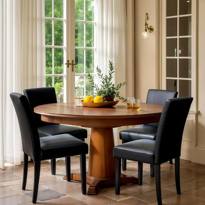 Set of 4, Faux Leather Dining Room Chairs, Upholstered Parsons Chairs, Side Chair