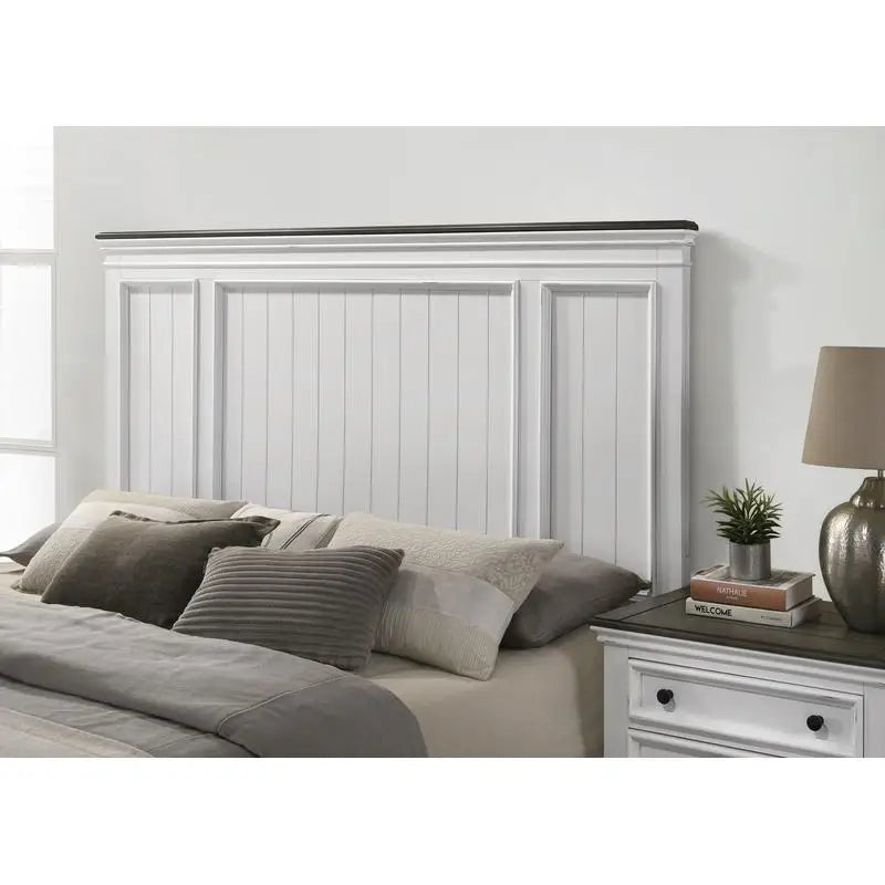 5-Piece Wood Bedroom Set with Shiplap Panel Queen Bed, Dresser, Mirror, Nightstand, and Chest
