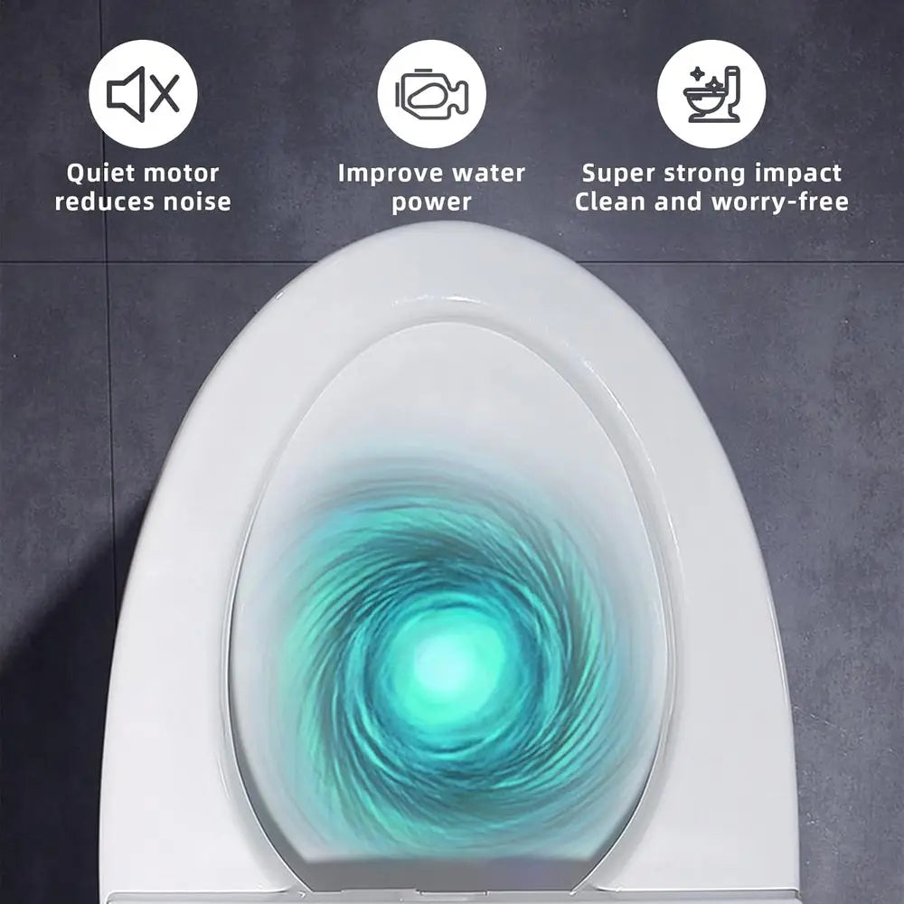 Toilet with Built-in Bidet, Tankless , Instant Warm Water Sprayer and Dryer, Heated Seat toilet with Lights