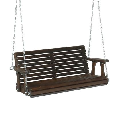 Upgraded Patio Wooden Porch , Heavy Duty 880 LBS, Swing Chair Bench with Hanging Chains