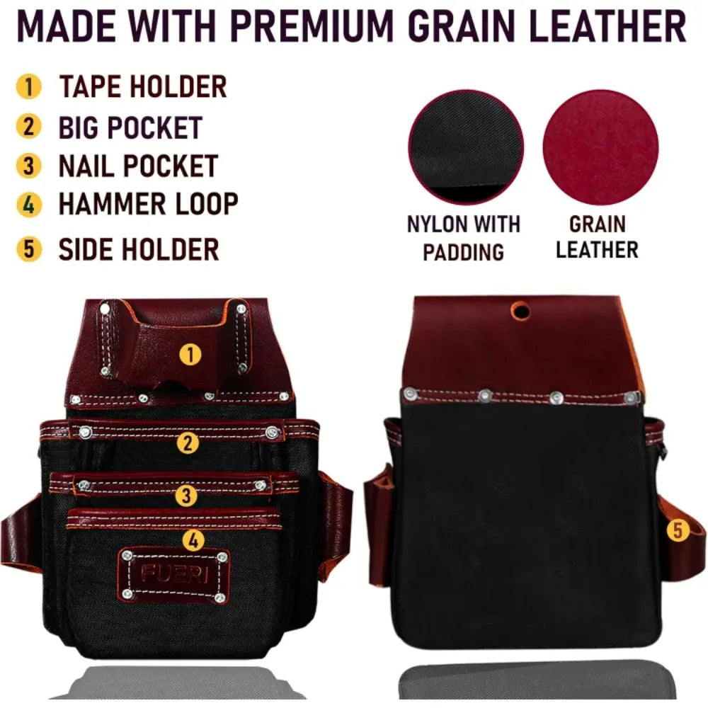 Tool Belt Men Heavy Duty 26 Pocket Tools Bags Pouches Holder Organizer for Carpenter Construction, Electrician, Framer Nylon