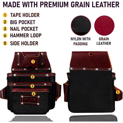 Tool Belt Men Heavy Duty 26 Pocket Tools Bags Pouches Holder Organizer for Carpenter Construction, Electrician, Framer Nylon