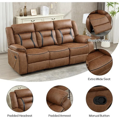 faux leather manual reclining sofa,, couch furniture