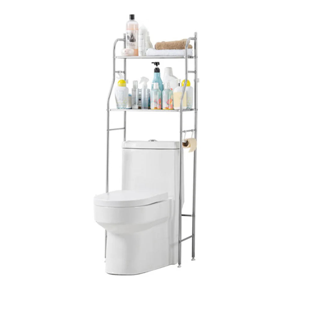 Over Toilet Storage Shelf, Freestanding, Metal Bathroom Shelves with Paper Holder