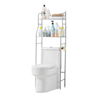 Over Toilet Storage Shelf, Freestanding, Metal Bathroom Shelves with Paper Holder