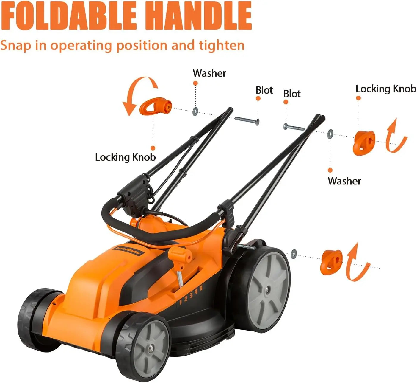 Customizable MEB1216K Electric Lawn Mower 16-Inch 12AMP