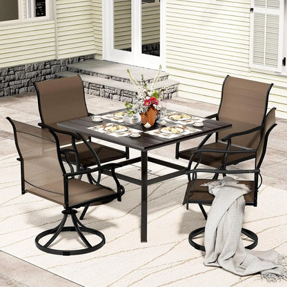 5 Piece,  4 Swivel Dining Chairs & 1 Large Dining Table ,Bistro Furniture Set
