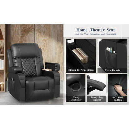 Massage Rocker Chair: Heated,  360-Degree Swivel Lounge Seat