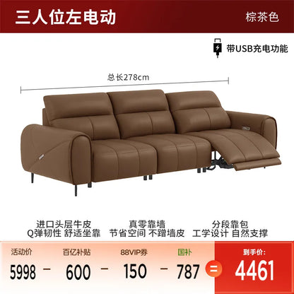 Recliner Classic Sofa , Apartment Design Sofa Elegant Living Room