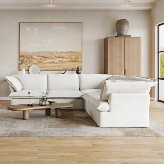 L Shape Corner Sectional Couch, Down Fill Convertible Modular Sectional Sofas for Living Room