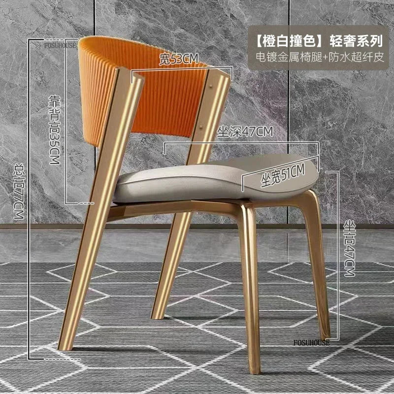 Luxury Designer Dining Chair Nordic Ergonomics Wedding Leather Dining Accent Chairs