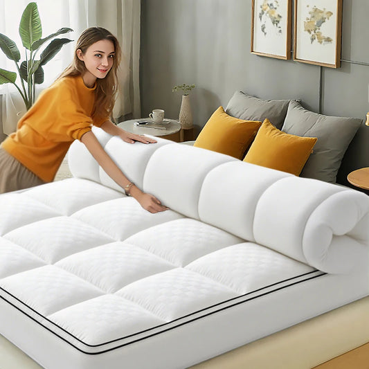 Extra Thick Mattress covers  Topper 1000Gsm Cooling Noiseless Breathable Fitted 8-21 Deep Pocket Machine Washable