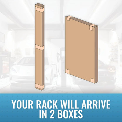 Overhead Garage Storage Rack - 4 x 8 Ceiling Shelving, Adjustable Hanging Racks, Color: White