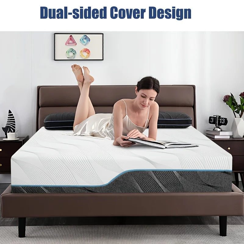 Queen Size Mattress, 8/10 Inch Medium Firm - Extra Firm Dual Sides Flipable Mattress for Back Pain Relief