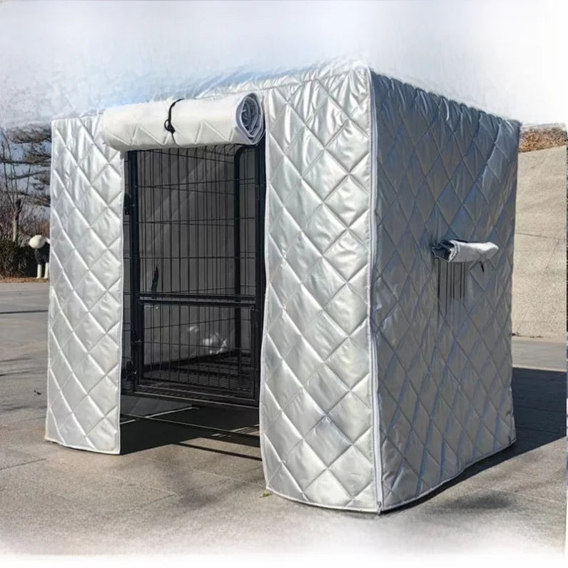 Waterproof Dog Cage Winter Outdoor shelter for Double Layer Warmth, Ox Cloth Material