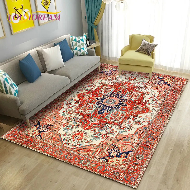 Turkish Bohemian Persian Area Rug Large, Carpet Rug for Living Room Bedroom Sofa Doormat Decoration, Kitchen Non-slip Floor Mat