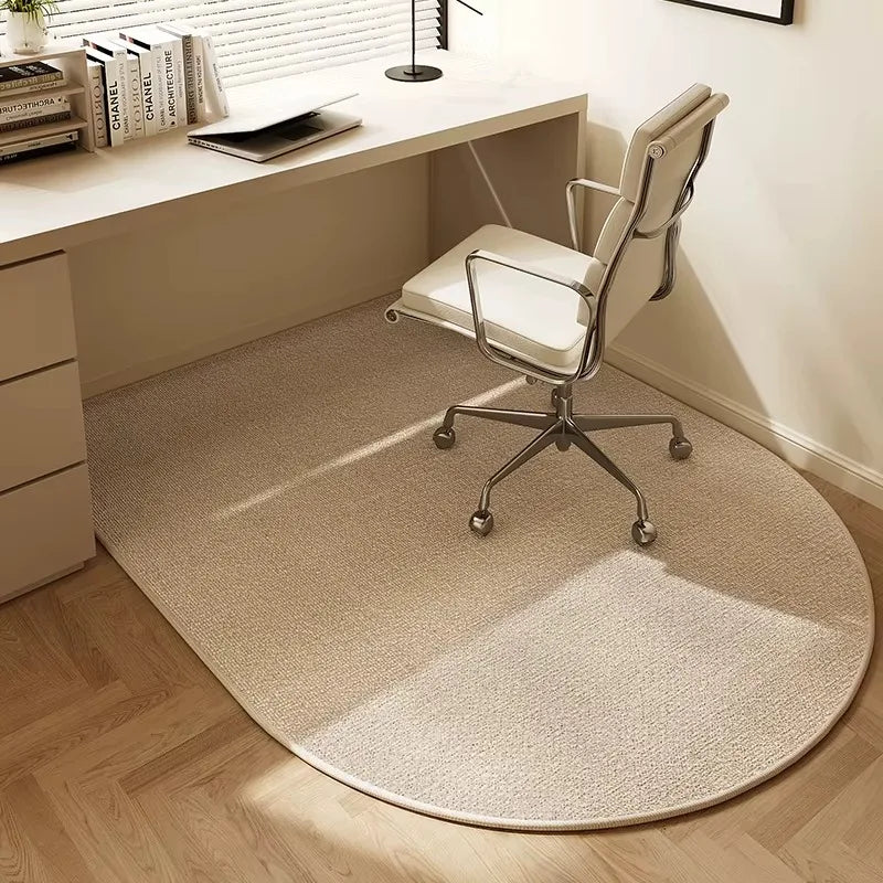 Chair Floor Mat, Study ,Bedroom ,Beige Striped Rug,  Anti-slip Area Rug