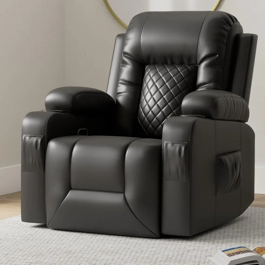 Massage Rocker Chair: Heated,  360-Degree Swivel Lounge Seat