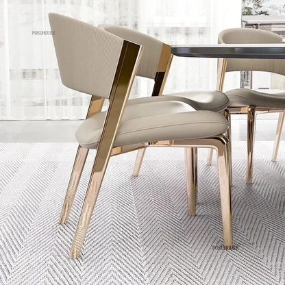 Luxury Designer Dining Chair Nordic Ergonomics Wedding Leather Dining Accent Chairs