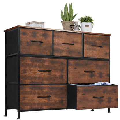Dresser with 7 Fabric Organizer Drawers