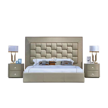 Italian White, Queen/King Size Bedroom Sets, Mirrored Home Furniture
