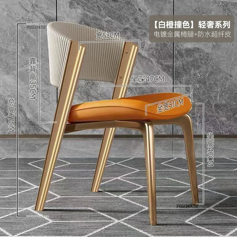 Luxury Designer Dining Chair Nordic Ergonomics Wedding Leather Dining Accent Chairs