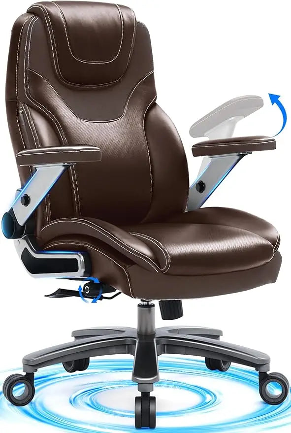 Big and Tall Office Chair , Adjustable Arms, 600lbs, Fabric and PU Leather, Ergonomic Executive Office Chair