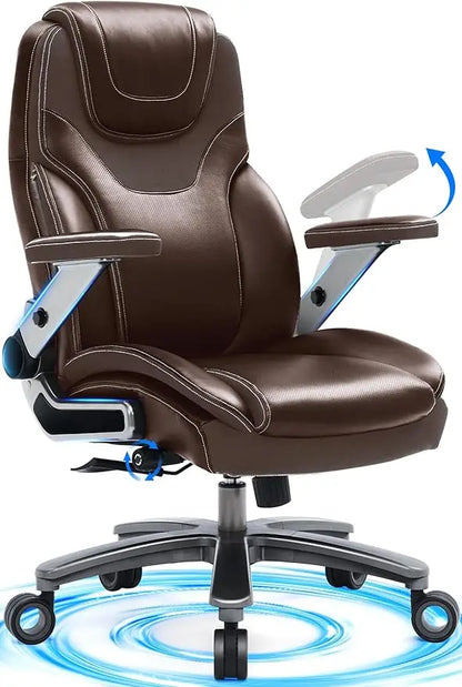 Big and Tall Office Chair , Adjustable Arms, 600lbs, Fabric and PU Leather, Ergonomic Executive Office Chair