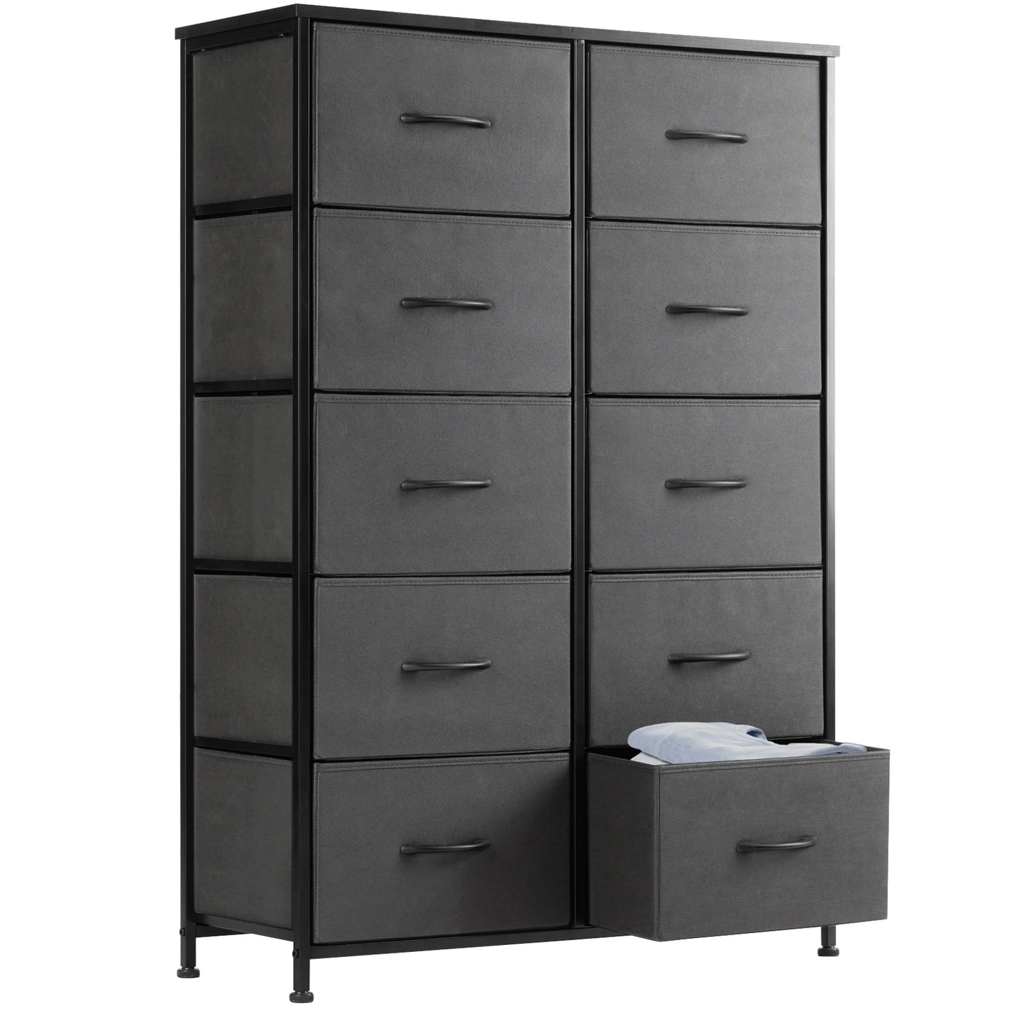 10 Fabric Drawers Wardrobe Steel Frame Closet For Storage Cabinet Living Room Of Furniture