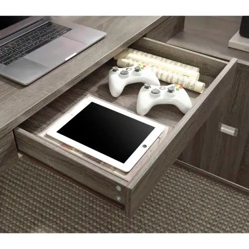 L-shaped family office desk