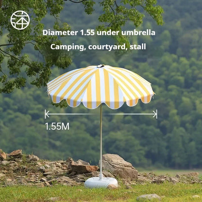 Patio Umbrella, Strip Style, Large Beach Umbrella, Outdoor, Garden Sun, Umbrella Big Size with Base