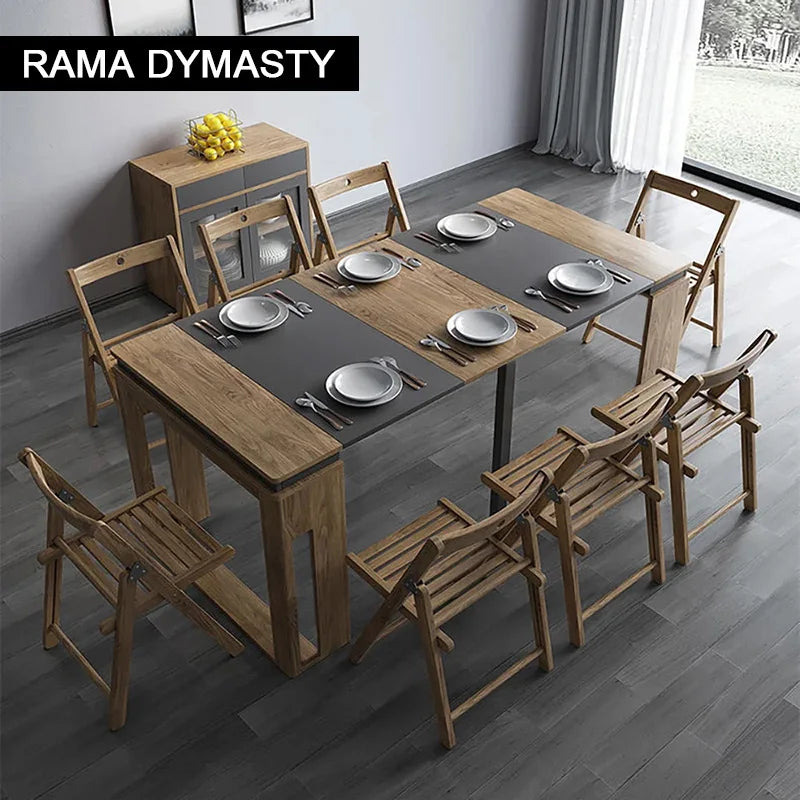 Extendable Dining Table, Rectangle Sideboard With Storage