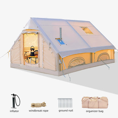 Large 4 Season Inflatable Tent for Camping with Hand Pump.