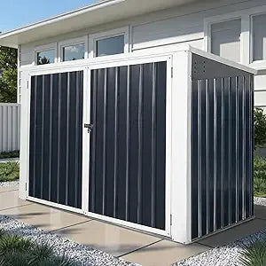 12x10 Ft Storage Shed Outdoor, XL Permanent Steel Building with Window, Sliding Doors and 4 Air Vents for Backyard, Garden, Patio