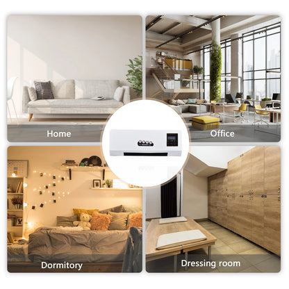 2-in-1 Air Conditioner Heater and Fan Combo Timing Wall Mounted Electric Fan and Space Heater Remote Control