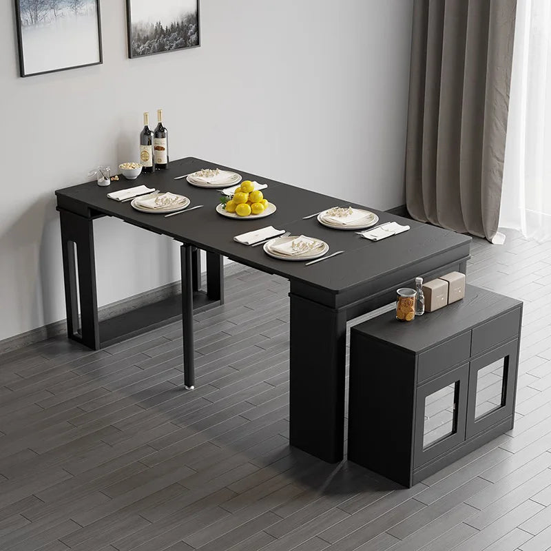 Extendable Dining Table, Rectangle Sideboard With Storage