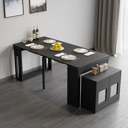 Extendable Dining Table, Rectangle Sideboard With Storage