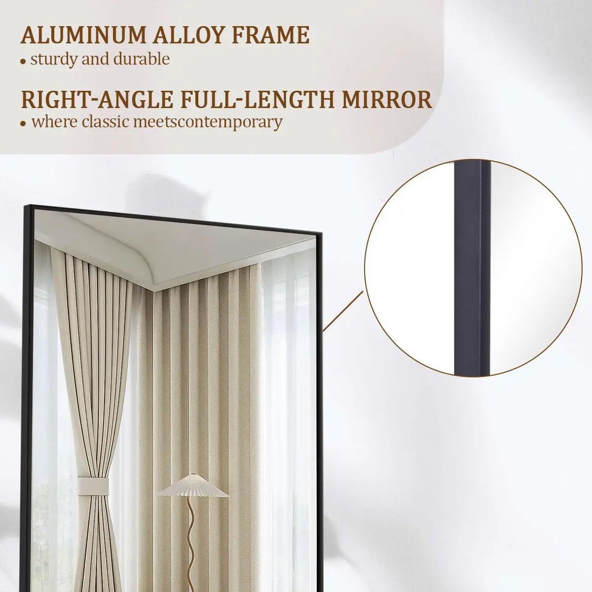 64"x21" Floor Mirror Full Length,  with Stand, Leaning, Standing or Hanging Horizontally Vertically