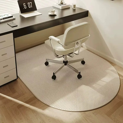 Chair Floor Mat, Study ,Bedroom ,Beige Striped Rug,  Anti-slip Area Rug